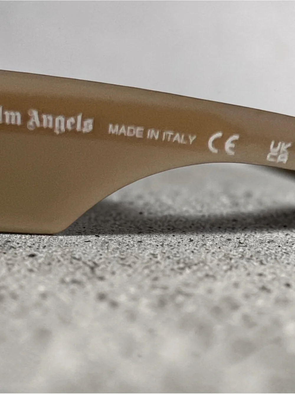Palm Angels Beige Frame Sunglasses with Green Lenses over $350